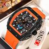 Men Watch Fashion Business Silicone Waterproof Watches for Men Causual Sport Square Quartz Chronograph Relogios Masculino