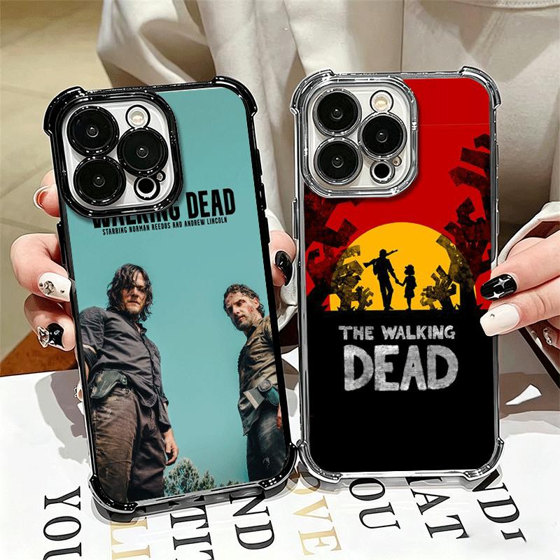 The Walking Deads Plating Phone Case For Iphone 16 17 Pro Max Air 16E 14 15 Plus 12 13 Mini Anti-Fall Airabag Cover