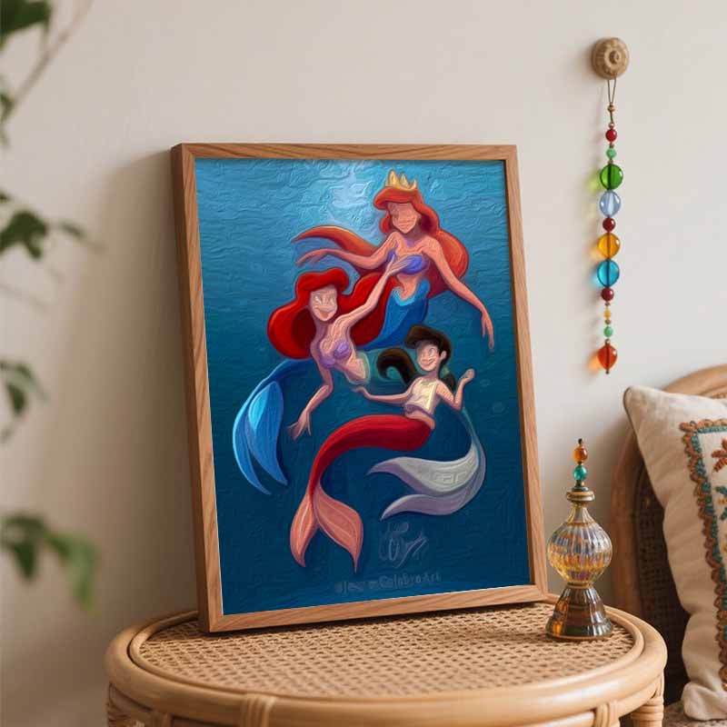 Disney Набор для рисования «Русалочка Ариэль» Сделай сам Декор для дома Ручная работа Подарок для поклонников Русалочки Настенное искусство Поделка Современное украшение