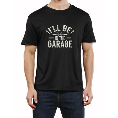 Европейские размеры Мужская футболка с принтом Garage - Удобная и легкая футболка с коротким рукавом и графическим принтом для летней повседневной носки