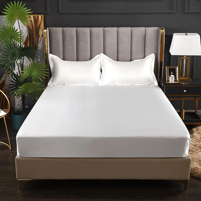 Bed Sheet Home Textile Three-piece Set Home High-end Solid Color Satin Silk Bed Sheet Mattress Cover Elastic Band Bed Sheet Bedding