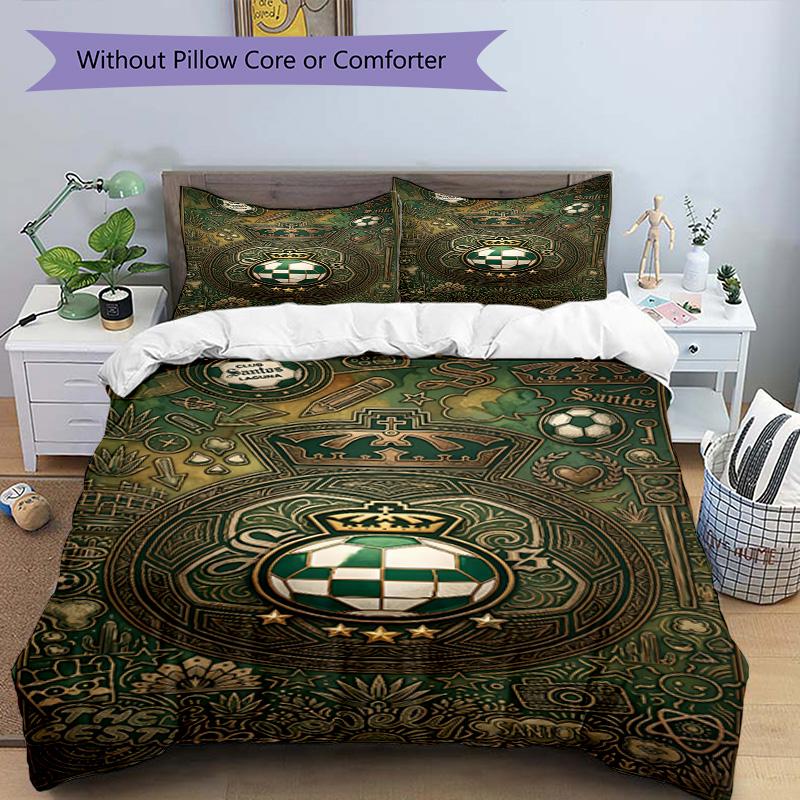 3pcs Duvet Cover Set (1*Duvet Cover + 2*Pillowcase, Without Core), Club Santos Laguna Print Bedding Set, Bedroom Decor, All‑Season, Birthday Gift