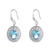 Exquisite Sea Blue Zircon Topaz Dangle Earrings for Women