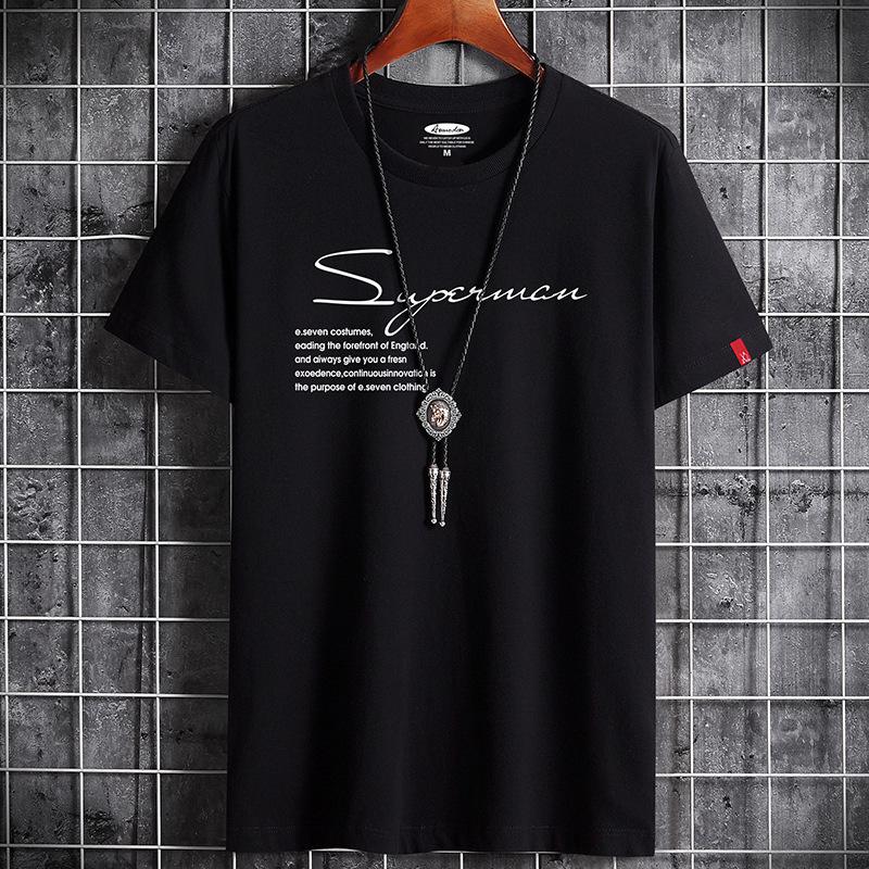 QICED Summer Short-sleeved T-shirt Men's O-neck Trend Bottom Shirt