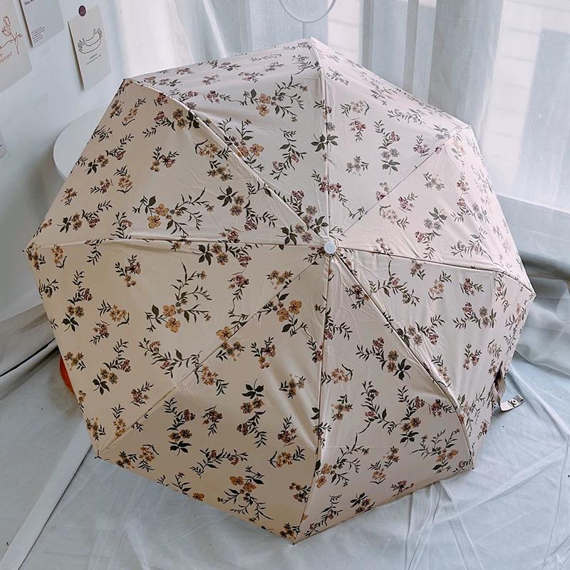 Nansheng Floral Light Luxury Lady's Umbrella 70% off Sunshade Umbrella Rain and Sun Umbrella Uv Protection Black Coating Automatic