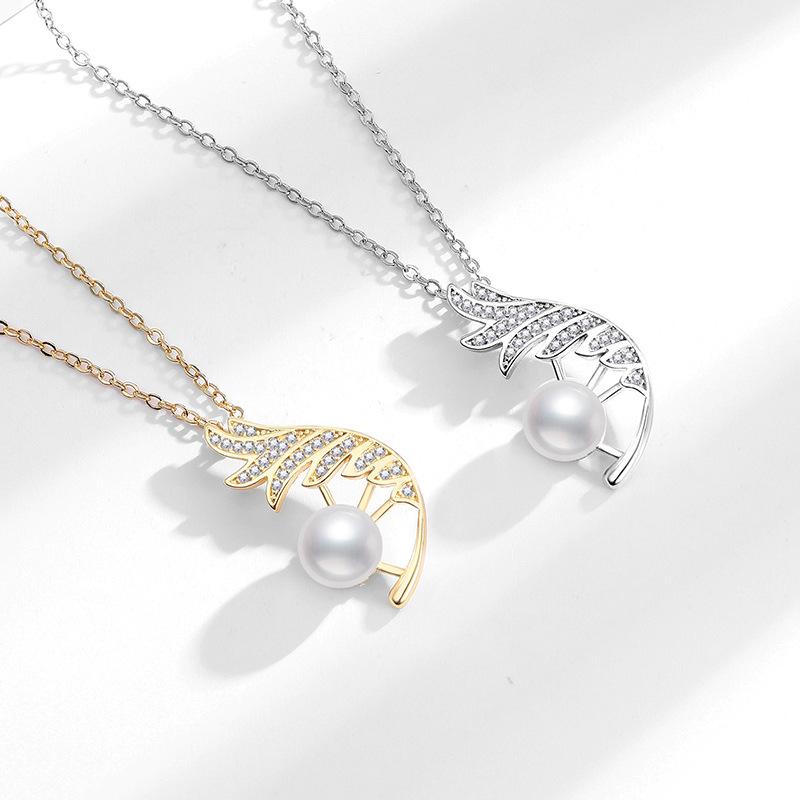 New Style, Light Luxury Design, Feather Necklace, Women's Ins Style, High-end Pearl Pendant