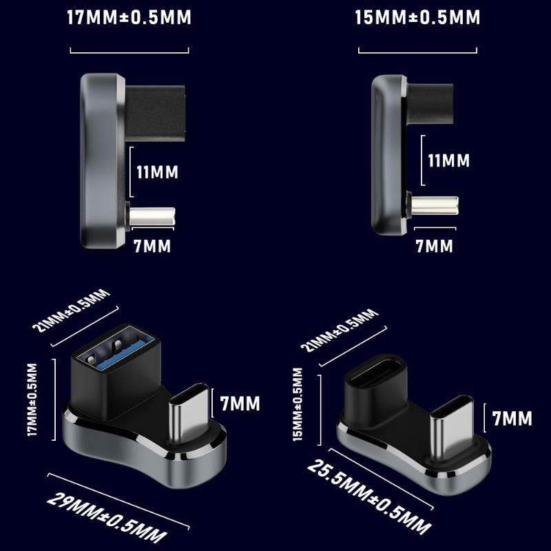 High Speed 20Gbps USB C Adapter 140W PD Fast Charging Type C Male to Female Converter for Large File Data Transmission