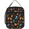 Orange-blue-leaves Print Rectangular Lunch Bag Insulated Portable Lunch Box Tote Bags for Adults Men Women Travel Picnic Office