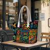 Colorful Ethnic Pattern Tote Bag Large Capacity Daily Use Shoulder Handbag