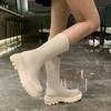 2024 Hot Sale Women's Shoes Mid-Calf Women's Boots Platform Modern Boots Women Round Toe Med Heel Back Zip Outdoor Shoes Women