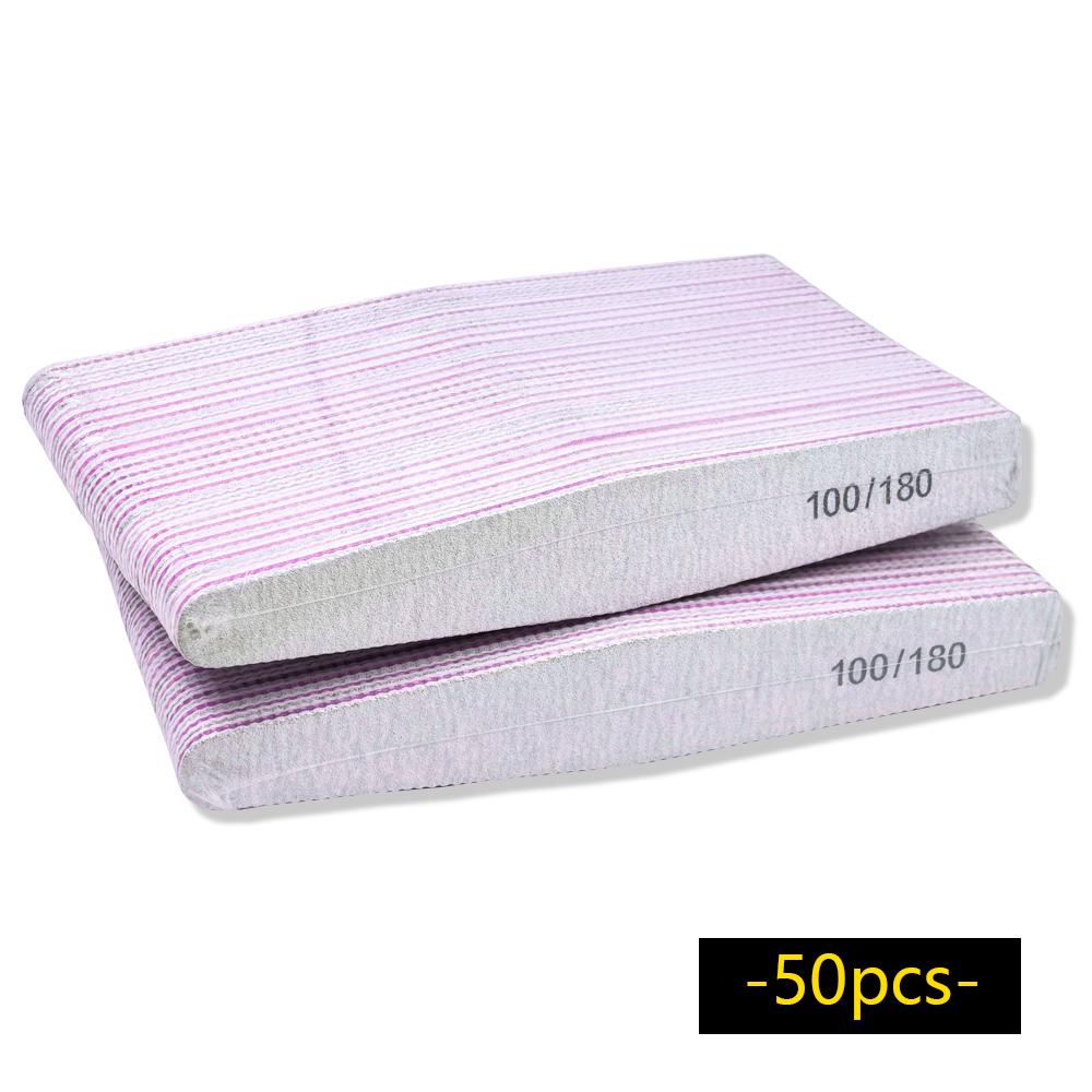 50pcs Nail Files 100/180 Grit Nail Files Double Side Sandpaper Nail Sanding Grinding Gel Nail Polish Nail Supplies Manicure Tool