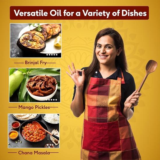 Sri Sri Tattva Бутылка горчичного масла «Премиум Качи Гани» | 500 мл (Упаковка из 2 шт.)| Не содержит масла аргемоны | Обогащен витаминами А и D