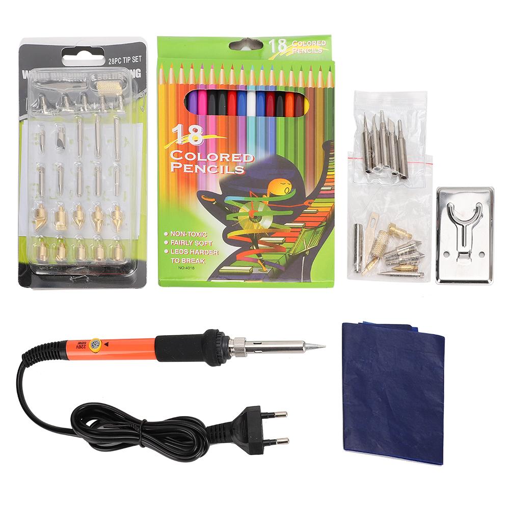 Набор для выжигания Электрический паяльник Наконечник для резьбы Регулируемая температура Набор для выжигания по дереву EU Plug