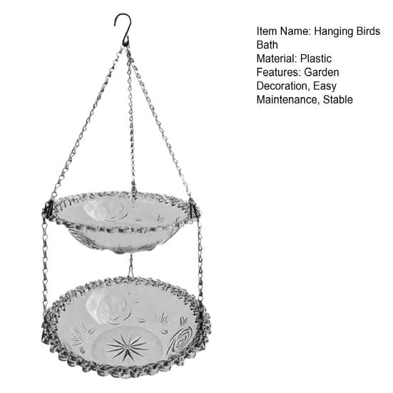 Подвесная ванна для птиц на открытом воздухе, поднос для колибри, двухслойная кормушка для диких птиц, миска для декора патио на заднем дворе