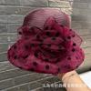 New organza flower bucket hat women's summer UV protection sunshade basin hat outdoor sun protection mother cool hat