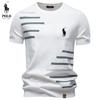 Polo Ralph Lauren Летняя Новая Хлопковая Унисекс Вышитая Футболка с Коротким Рукавом Шерстяная Футболка Унисекс Повседневная Круглый Вырез Вязаная Футболка