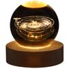 USB светодиодный ночник, лампа Galaxy Crystal Ball, 3D-лампа Planet Moon, украшение для дома