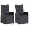 11 piece Garden Dining Set with Cushions Poly Rattan Black