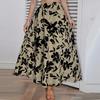 Длинная юбка с принтом и эластичным поясом, летняя, высокого класса, темпераментная, плиссированная, дорожная, женская одежда