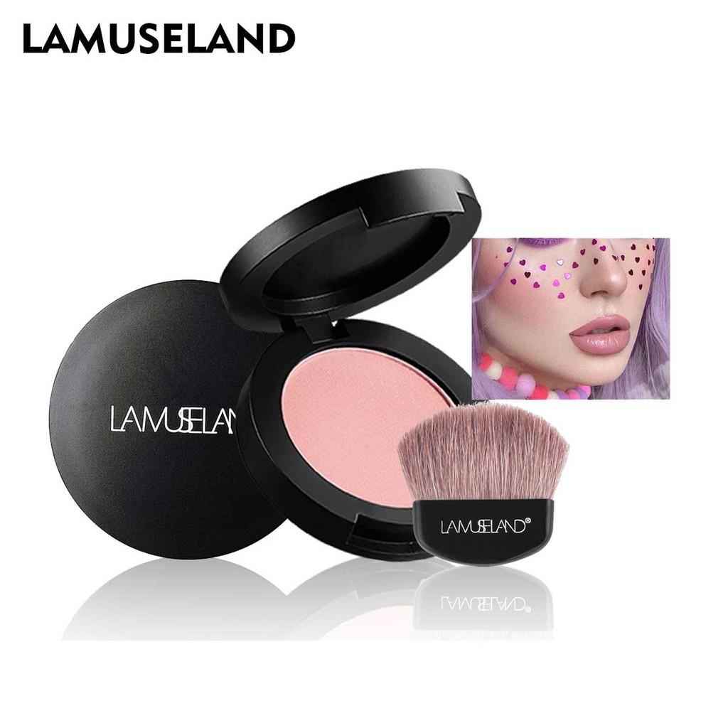 LAMUSELAND Набор бархатных румян для лица с кистью для румян #LAS301