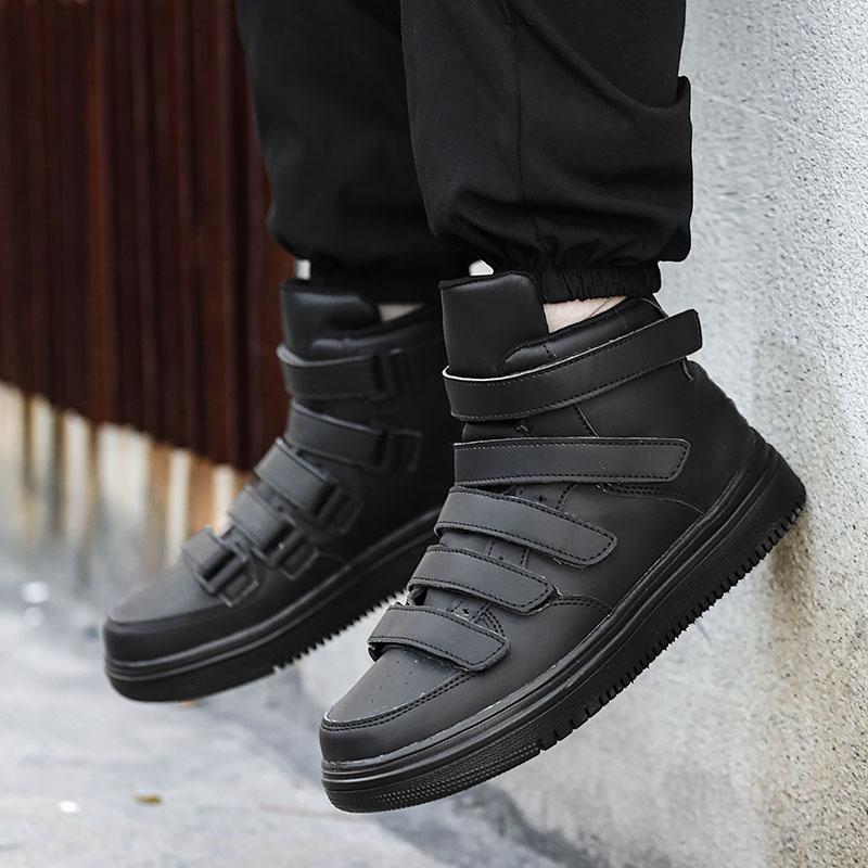Высокая верхняя обувь Комфорт на открытом воздухе Противоскользящая ходьба Дешевая кожаная дизайнерская мужская обувь Весенние кроссовки Мужская мода Tide Man Повседневная