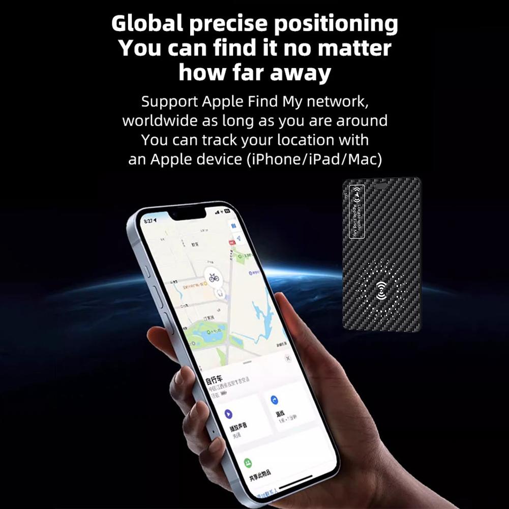 Ультратонкая карта-трекер Беспроводная зарядка Работает с Apple Find My Водонепроницаемость IPX68 Ультратонкий трекер Ключи Чемодан Сумка Локатор