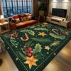 Рождественский зеленый ковер для гостиной, новогодние ковры с темой конфет и листьев для спальни, мягкий нескользящий коврик для пола в гостиную для детей