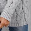Autumn and Winter Women's Thickened Twist Knit V-Neck Hooded Loose Pullover Sweater