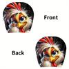 Cartoon Cute Rooster Car Headrest Covers , Wear-Resistant & Washable, Personalized Car Headrest Decor