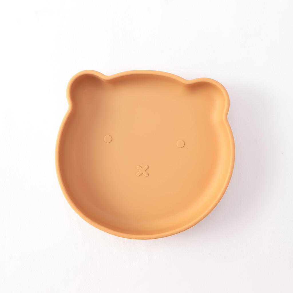 Color Kids 1 шт. Мультяшный медведь Силиконовая миска для кормления Нескользящая посуда Тарелки Не содержит БФА Младенец Малыш Еда Детская посуда