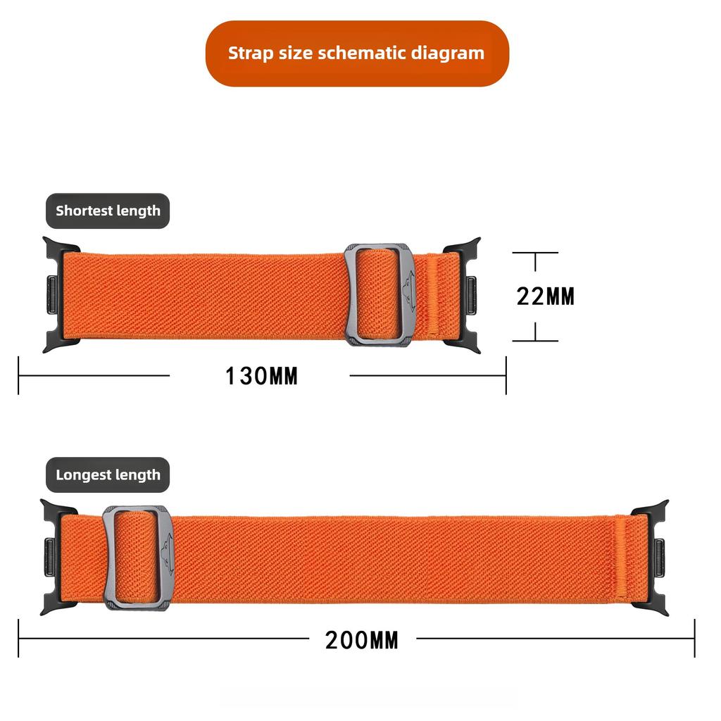 Nylon Watch Band for Samsung Galaxy Watch8 44mm/40mm/Watch8 Classic 46mm Elastic Strap with Bull Head Buckle