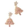 European and American Santa Claus Snowflake Christmas Tree Stud Earrings - Sweet and Lovely Festive Accessory