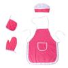Complete Kids Cooking and Baking Set 4 Pcs Includes Apron & Chef Hat, Oven Mitt , Pad for Toddler Dress Up Costume Career Role Play