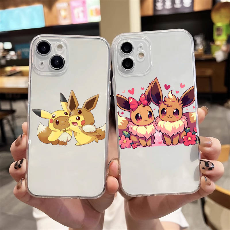Чехол E-54 Pokemon Pikachu для iPhone 7 8 11 12 13 14 15 16 Pro Max Plus Mini Xiaomi Redmi A3 9A 9C 10A 10C 13C Note 9 11 Realme Narzo C30 C55