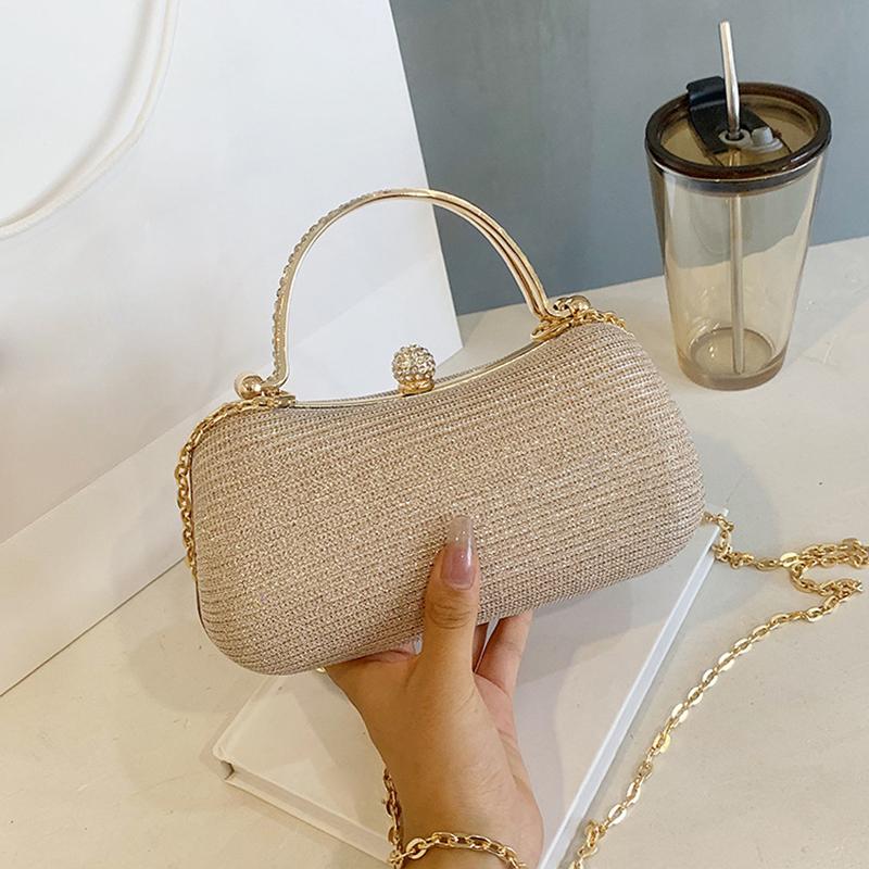 Dinner Bag Shiny Fashion Handheld Bag One Shoulder Chain Women's Crossbody Bag