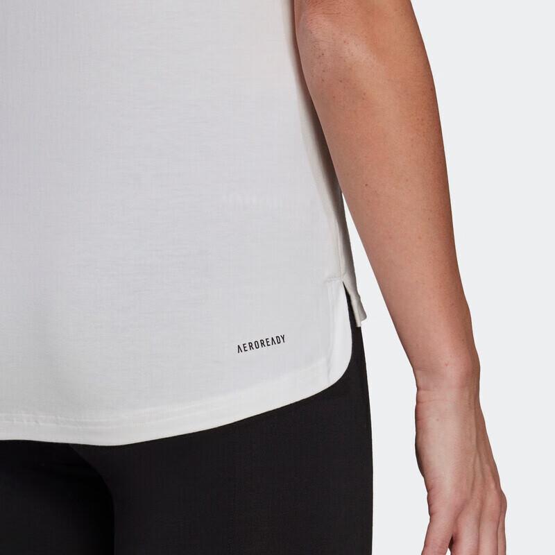 adidas Спортивная дышащая футболка с круглым вырезом, модная футболка с коротким рукавом, женская футболка, белая GN8333