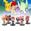 Collectible Anime Character Figures Set Of Six Pvc Toys Cute Ash Misty Models