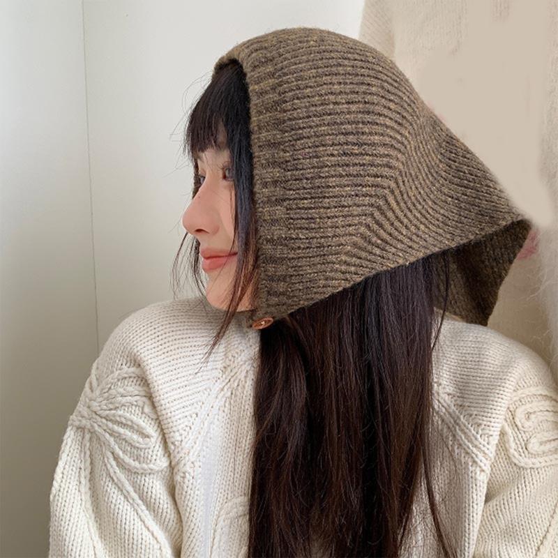 Multifunctional Color Knit Scarf Headwear For Daily Use And Travel