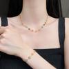 316L Stainless Steel New Fashion Fine Jewelry Refreshing 5 Colors Daisies Flower Charm Chain Choker Necklaces Bracelet For Women