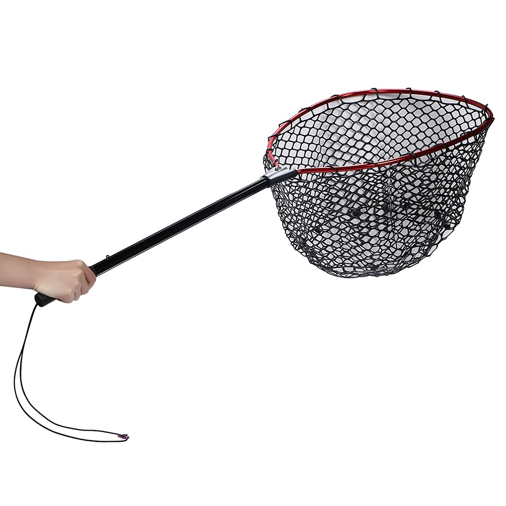 Foldable and Telescopic Rubber Landing Net for Fly Handheld Fishing Fishing Boat Fishing, Net,