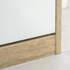 Narrow Shoe Cabinet, 2 Drop-Down Drawers, 8 Pairs, Oak & White