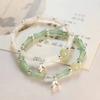 Браслет в китайском стиле, ретро, зеленый, с бусинами в виде бамбуковых коленцев, для женской моды, простой шарм, браслет из сплава с листом, модная бижутерия, подарок