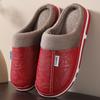 Men Women Waterproof PU Leather Winter Warm Plush Home Shoes House Slippers Indoor Anti-Skid