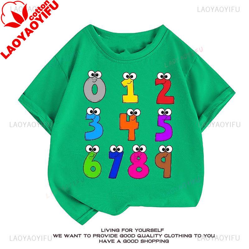 Number Day Math Day TShirt 100 Days Math Numbers TShirt Summer Unisex Clothing Versatile Creativity Short Sleeve Printed Tops