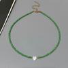 1PC New Nature Shell Love Heart Choker Necklace for Girl Spring Summer Fashion Small Colorful Glass Beads Necklace Gift for Friend