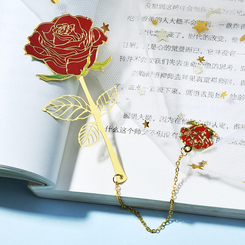 Leaf Vein Apricot Leaf Rose Flower Leaf Bookmark Hollow Bookmark Metal Bookmark Vintage Bookmark