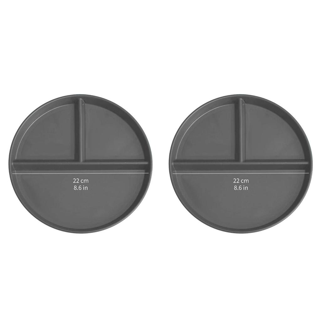 Круглая пластиковая тарелка для ужина с отделениями, пригодная для микроволновой печи, тарелка для салата, фруктов, еды, блюдо для женщин, контроль диеты, кухонная посуда