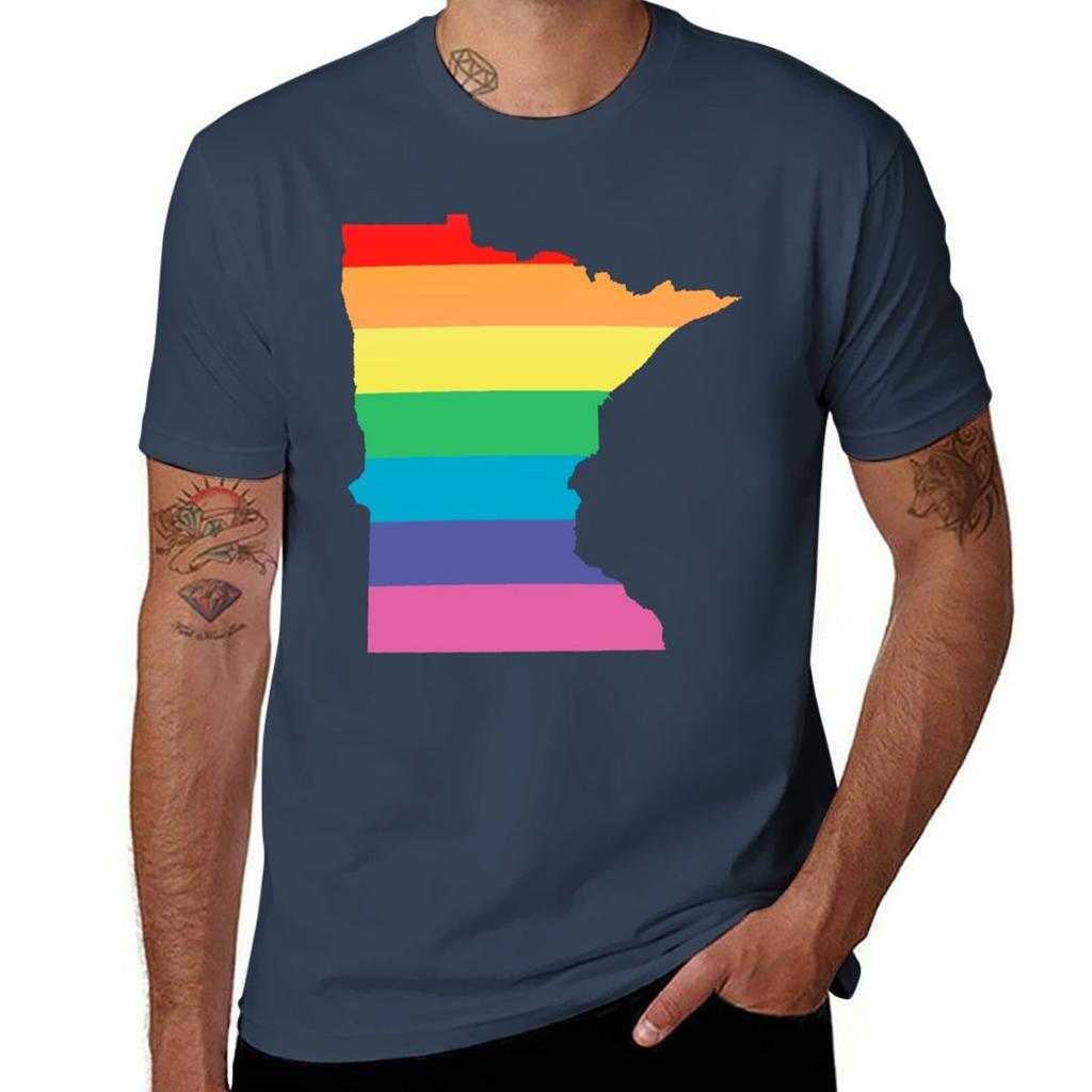 Rainbow Minnesota Tshirt Regular Fit Plain Tee Shirt