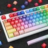 133Keys Rainbow Keycaps DA Profile 9.5mm Thick PBT Keycaps для 61/87/104/108 Layout Mechanical Keyboard Keycaps