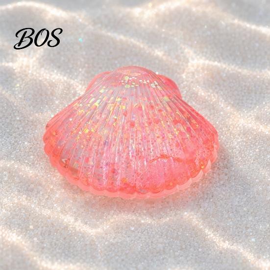 Shell Sensory Toy Mini Glitter Squeeze Toy, Stress Relief Sugar Ball Transparent Anti-stress Fidget Soft Stretchy Ocean Anxiety